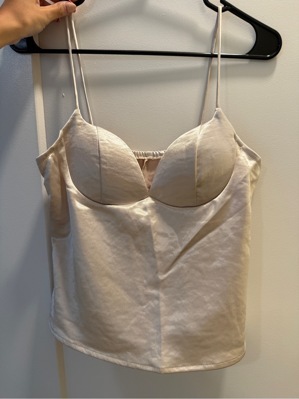 NEVER WORN ZARA white satin going out top